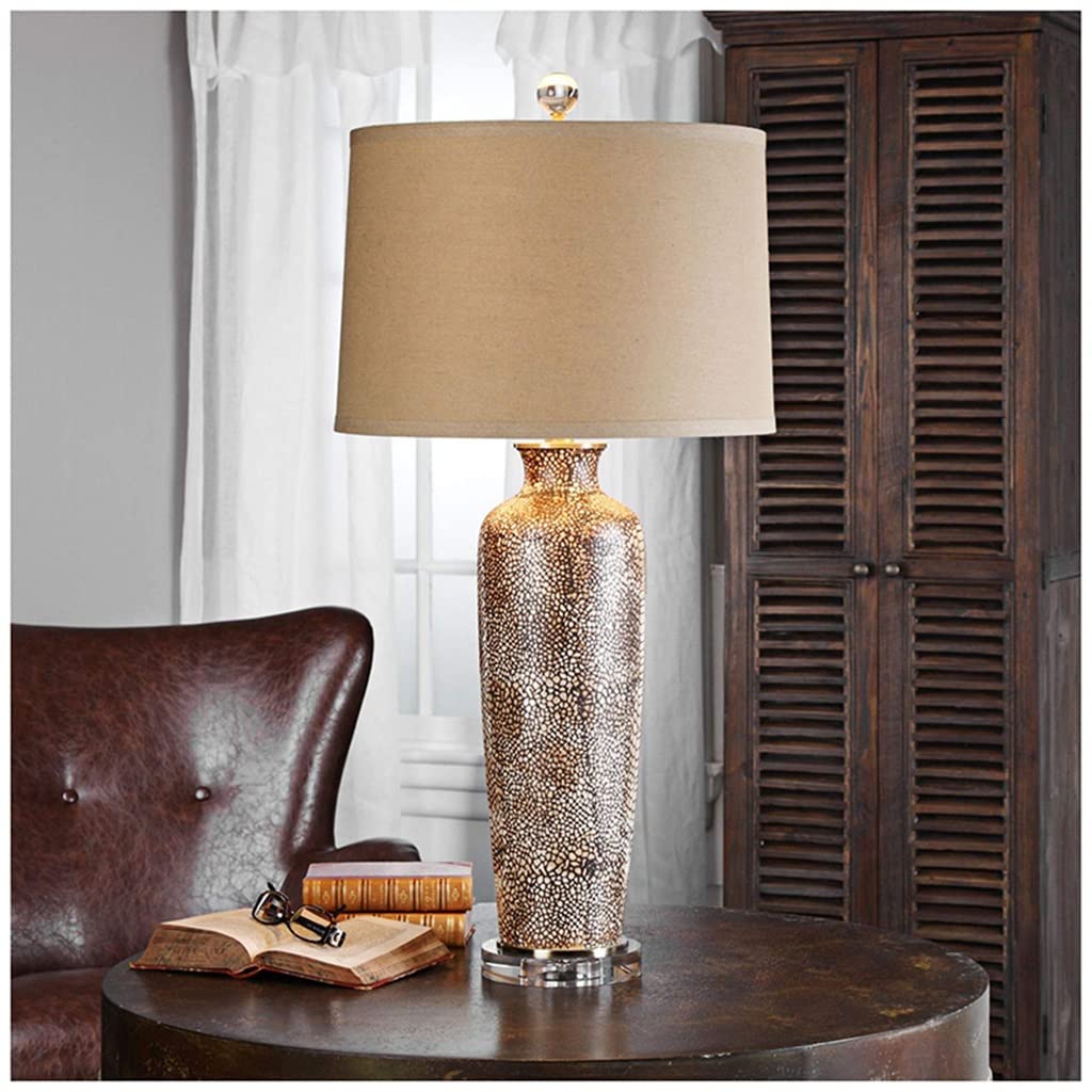 Ceramic Living Room Table Lamp Model Room Romantic Warm Lamp Bedroom Bedside Lamp Hotel Study Decoration (Colour: Remote Control Size: 33 x 65 cm) (Power Switch Button 33 x 65 cm)
