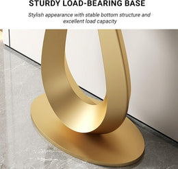 39-Inch Faux Marble Half-Moon Console Table