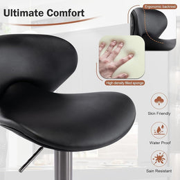 Adjustable Faux Leather Swivel Bar Stool