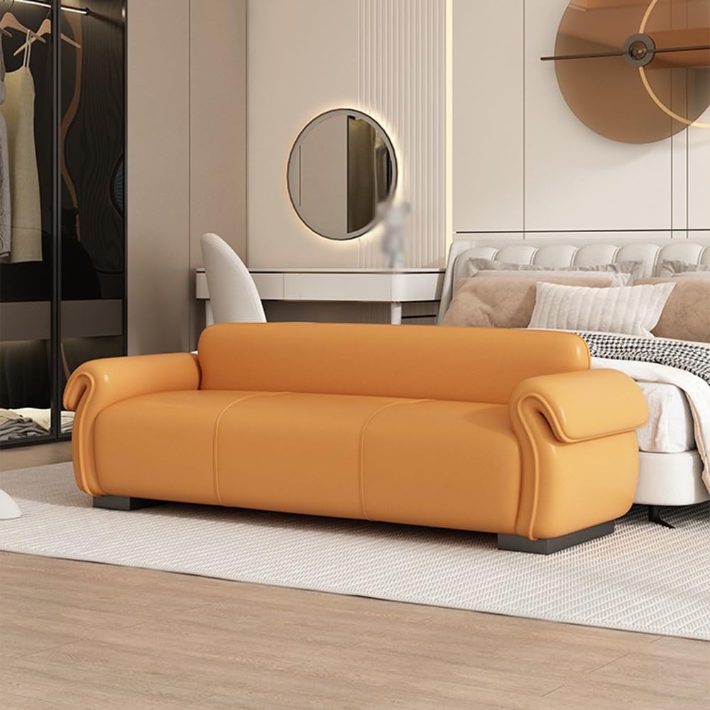 LMMIAMZ Cream Upholstered Storage Bench for Bedroom Living Room Entryway Stylish Ottoman Stool Versatile Couch Bench Large Size Modern Design Home Furniture