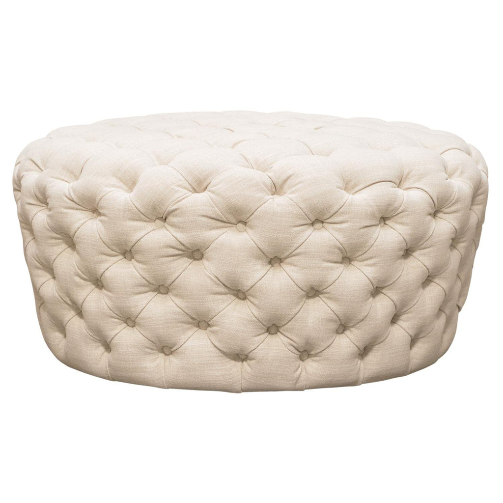 Diamond Sofa Posh Round Accent Ottoman in Sand Finish