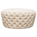 Diamond Sofa Posh Round Accent Ottoman in Sand Finish