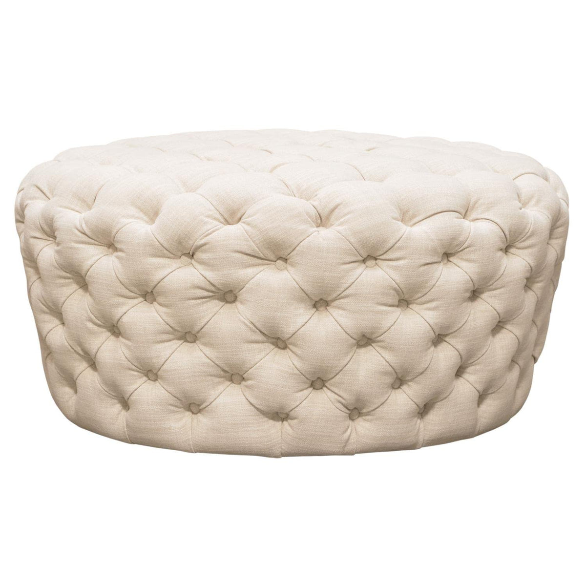 Diamond Sofa Posh Round Accent Ottoman in Sand Finish