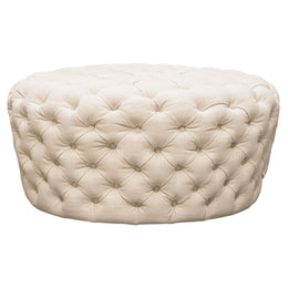 Diamond Sofa Posh Round Accent Ottoman in Sand Finish
