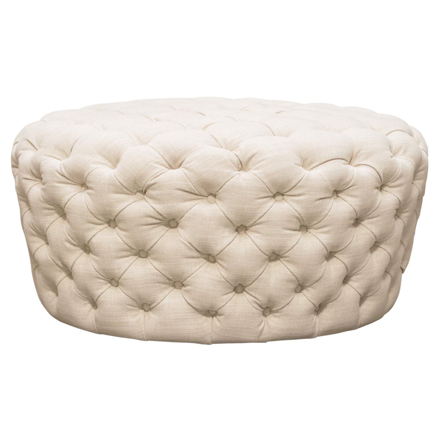 Diamond Sofa Posh Round Accent Ottoman in Sand Finish