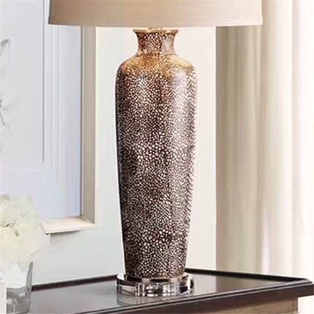 Ceramic Living Room Table Lamp Model Room Romantic Warm Lamp Bedroom Bedside Lamp Hotel Study Decoration (Colour: Remote Control Size: 33 x 65 cm) (Power Switch Button 33 x 65 cm)
