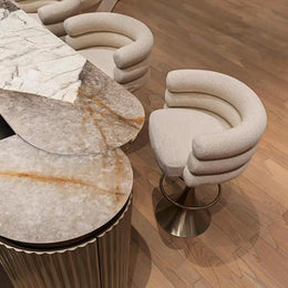Adjustable Swivel Bar Stool with Gold Base