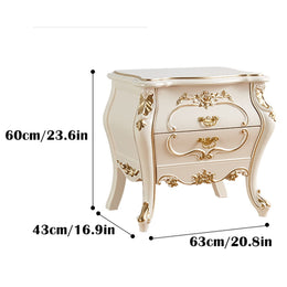 Modern White 2-Drawer Bedside Nightstand