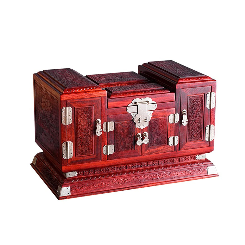 Vintage Handmade Wooden Jewelry Storage Box