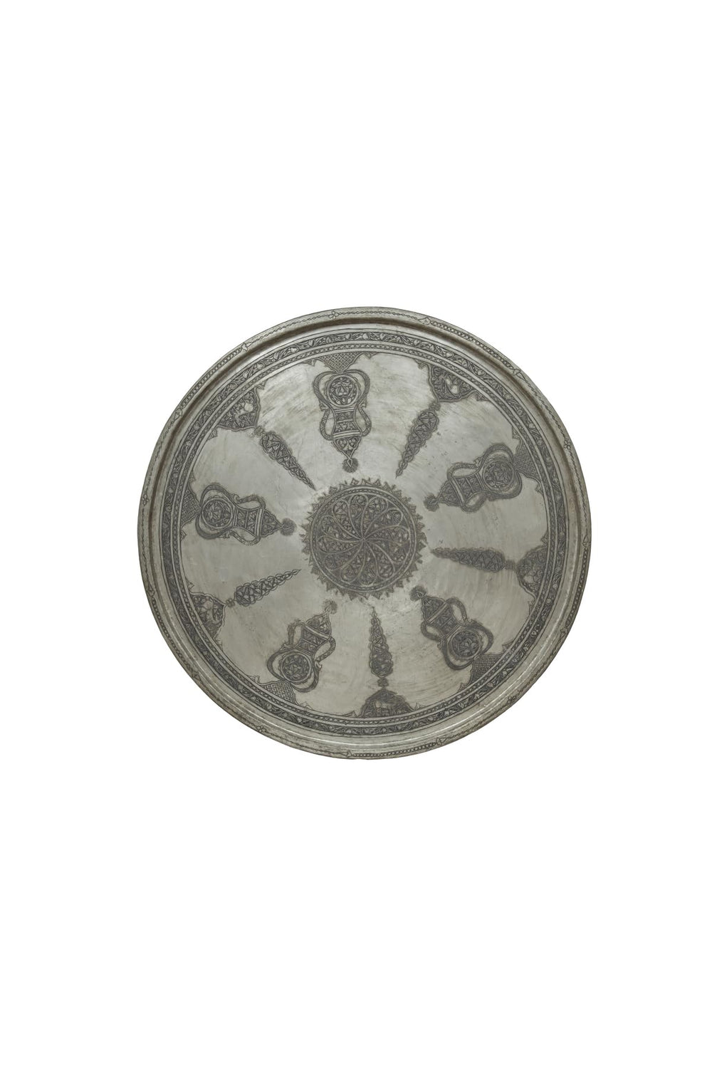 Handcrafted Silver Copper Serving Tray