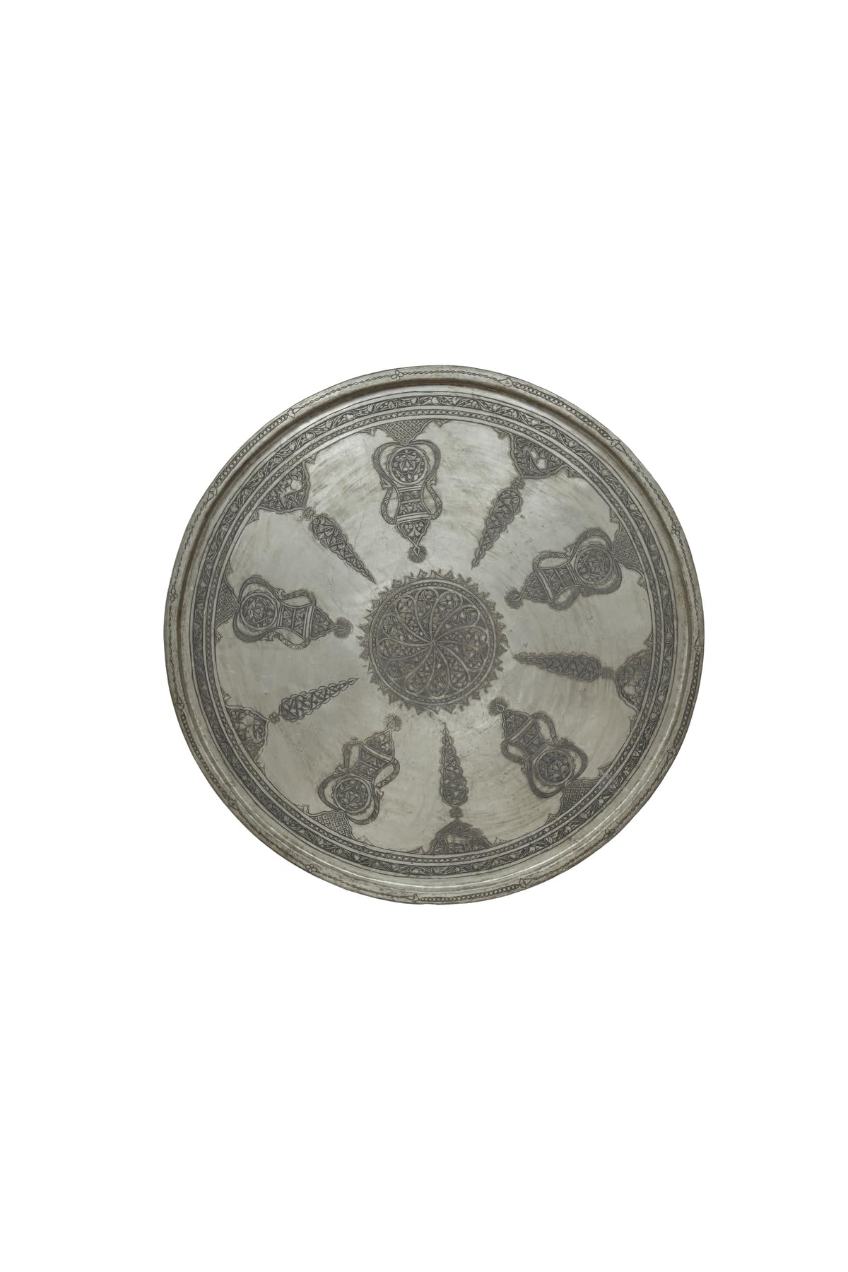 Handcrafted Silver Copper Serving Tray