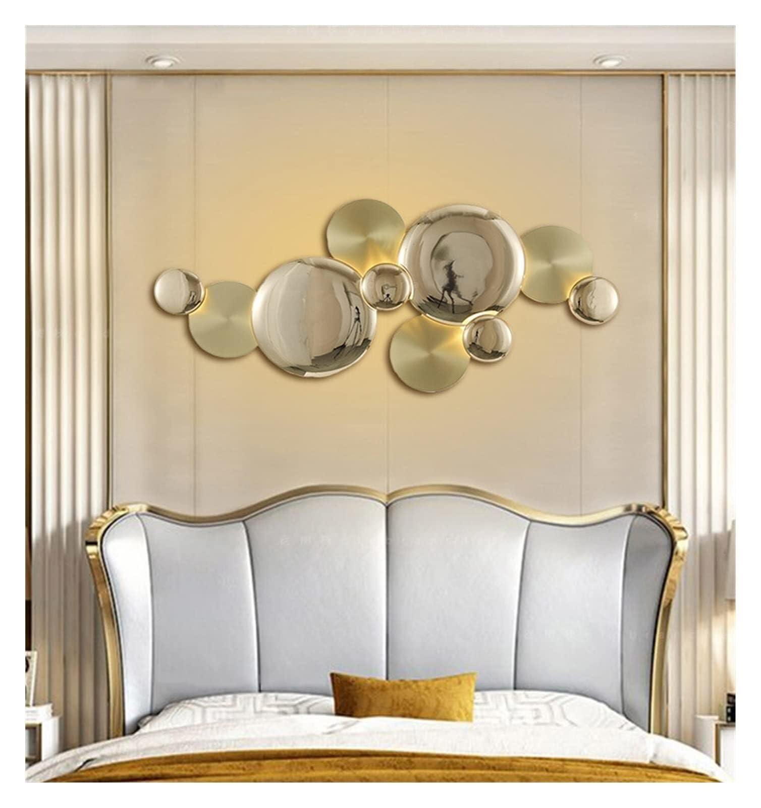 Wall lamp, Copper Lustre Wall Light Modern - Wall Sconce Gold Lotus Leaf Bedside Lamp Indoor Compatible with Wall Decoration Lighting,Pendant Ceiling Light Fixtures
