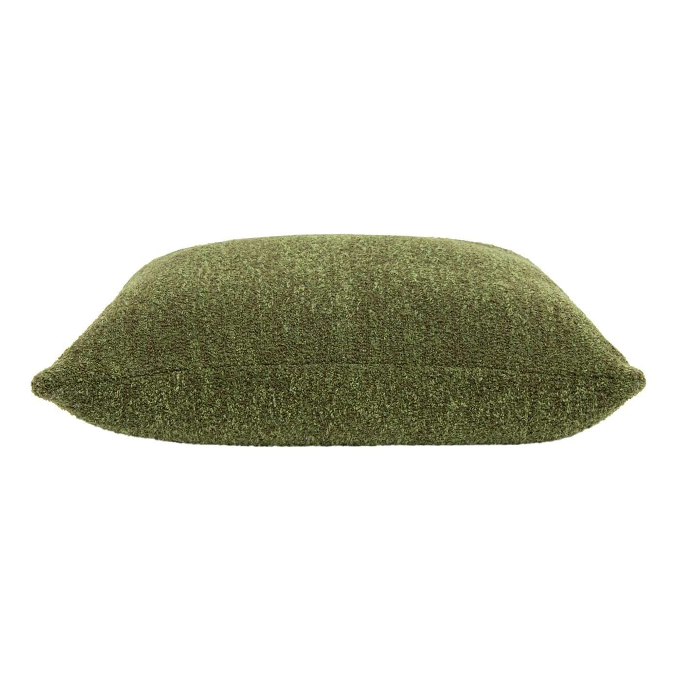 20" Square Accent Throw Pillow Cover with Feather Insert, Moss Green Boucle
