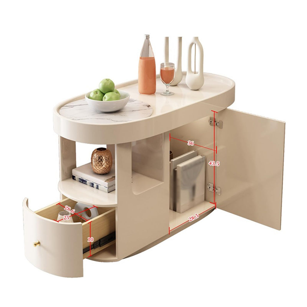 XJOYSL7921 Storage Cabinet Sofa Sideboard Side Table Cream Style Slate Corner Table Trolley Storage Side Table Pantry Cabinet Coffee Table