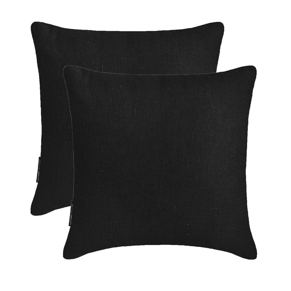Textured Linen Throw Pillow Covers, Set of 2