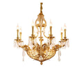 French Copper Chandeliers Decoration Living Dinning Room Dome Foyer European Gold Brass Crystal Pendant Light,Modern Lighting