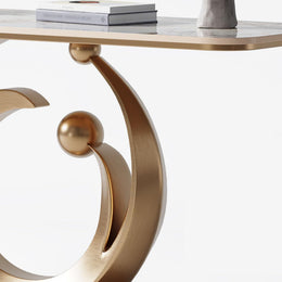 Faux Marble Console Table with Sensor Light
