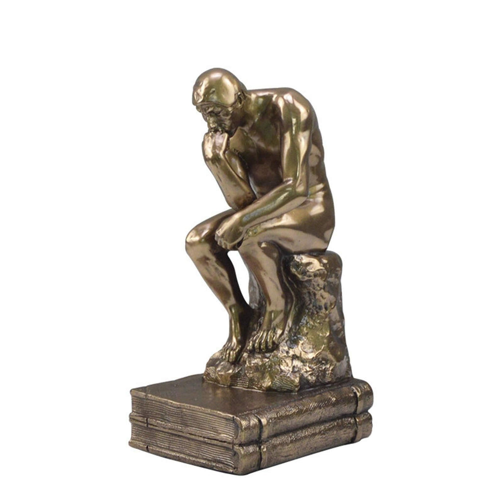 Thinker Bookends Set, 2 Pieces Decorative Resin Book Ends for Home, Office, Library, Study Room