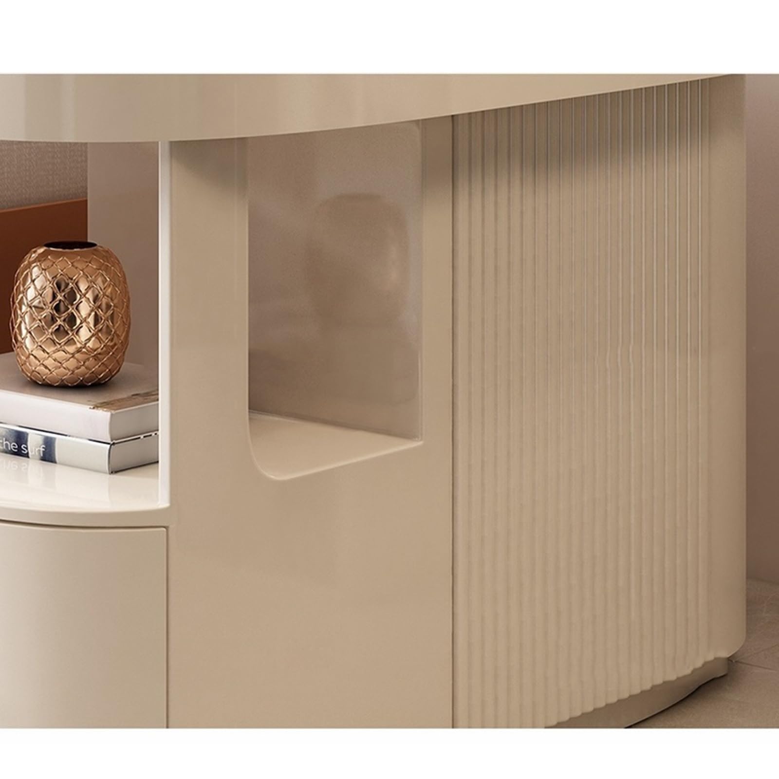 XJOYSL7921 Storage Cabinet Sofa Sideboard Side Table Cream Style Slate Corner Table Trolley Storage Side Table Pantry Cabinet Coffee Table