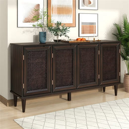 Sideboard Wine Bar Cabinet with Glass Doors