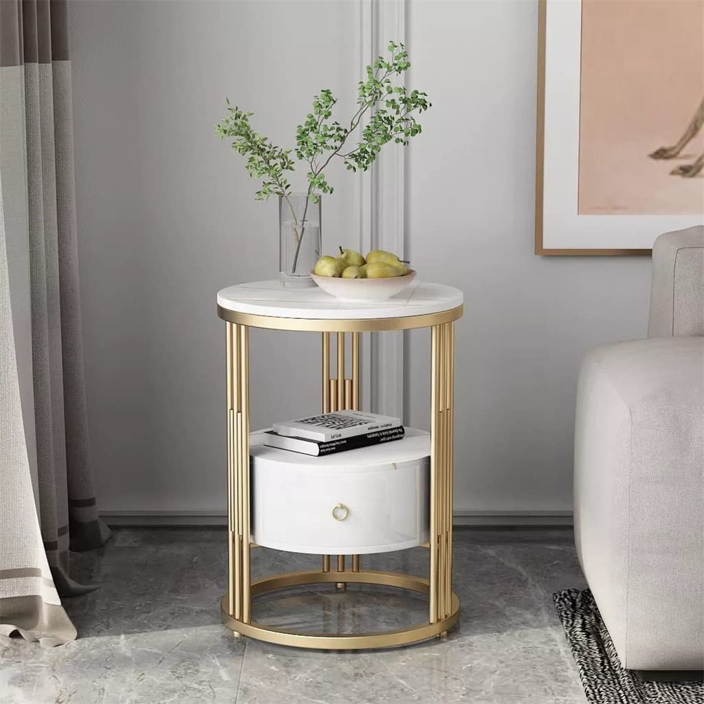 SWDIIWB Round Side Table К Sofa Corner Bedside Bedroom Marble Small Home