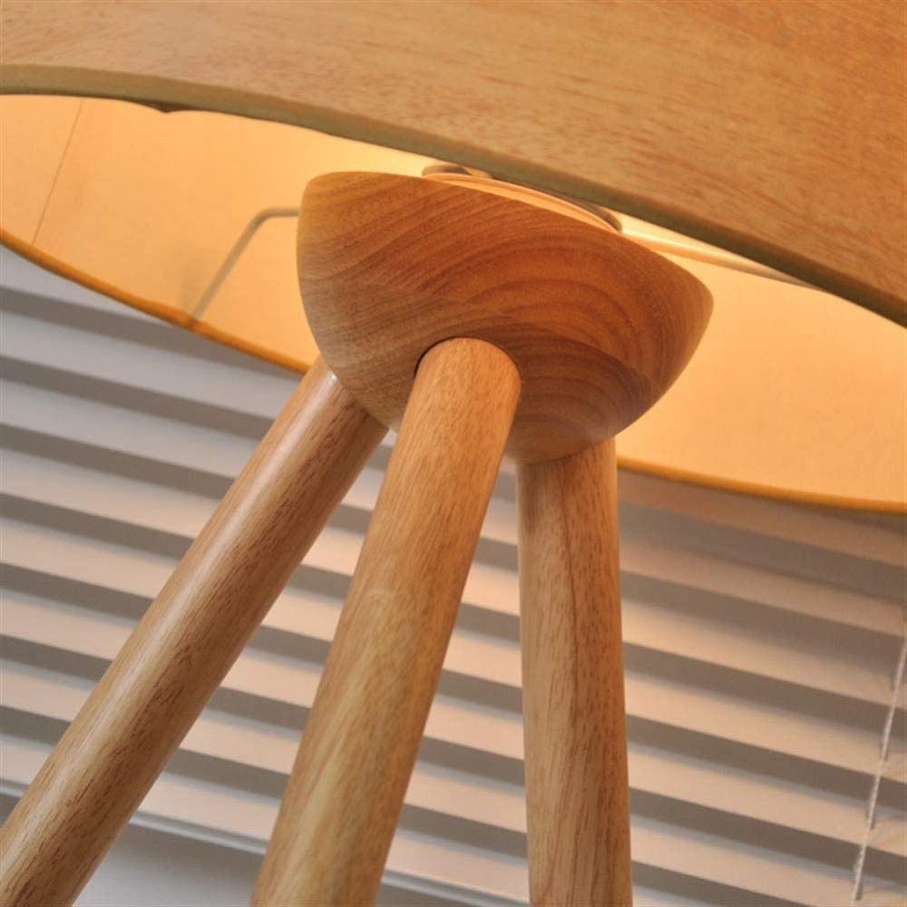 Floor Lamp Floor Lamp Linen Lampshade Foot Switch Log Floor Lamp Modern Minimalist Creative Tripod Solid Wood Vertical LED Floor Lamp in Living Room Bedroom