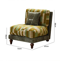 Striped Armless Upholstered Accent Chair