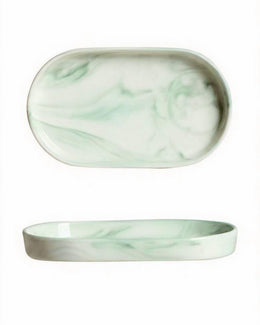 Oval Ceramic Vanity Tray for Makeup & Trinkets