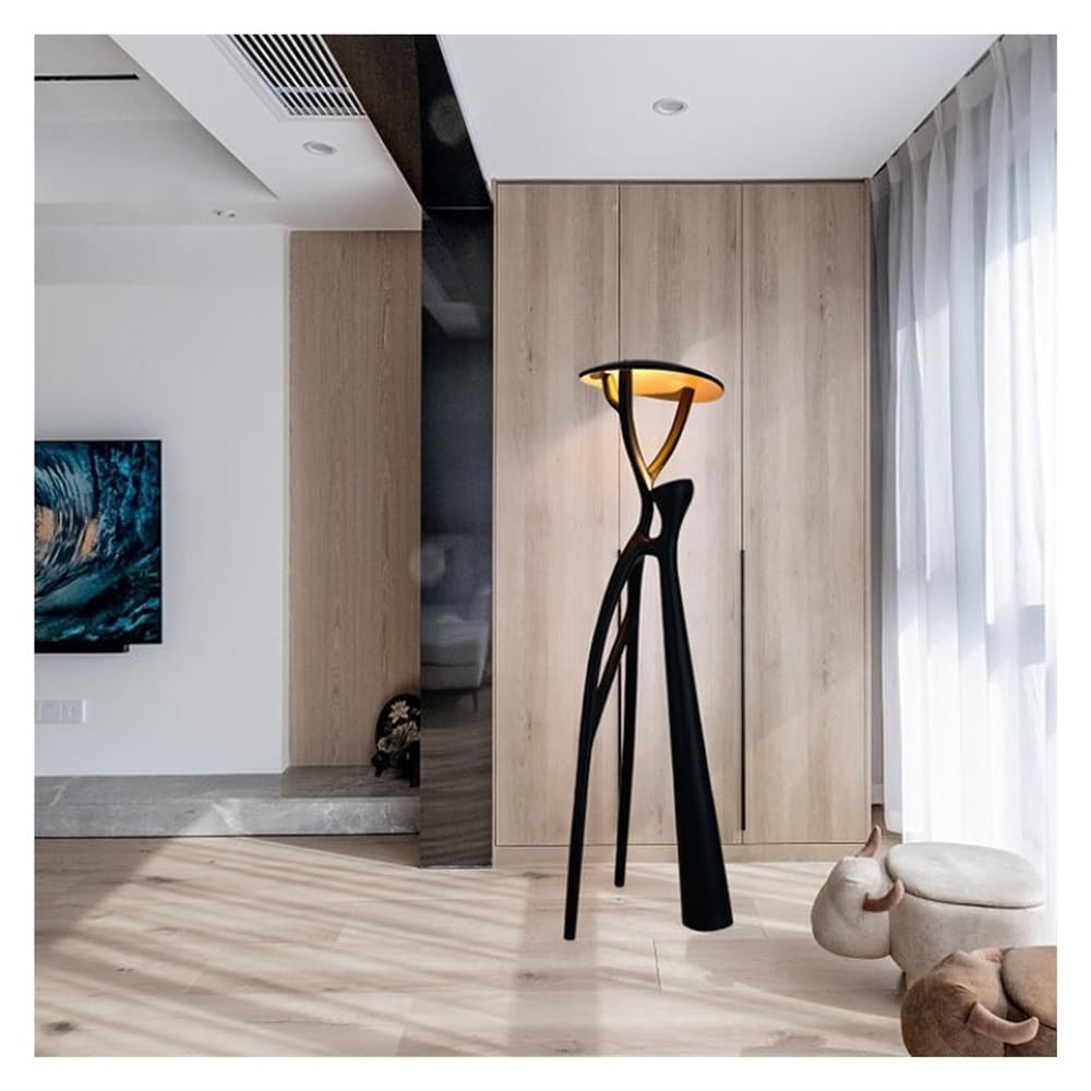 Resin Floor Lamp with Tree Branch Design, Modern Standing Light for Living Room Bedroom Hotel Lobby Decor, Black Art Sculpture Accent Lamp Large Size