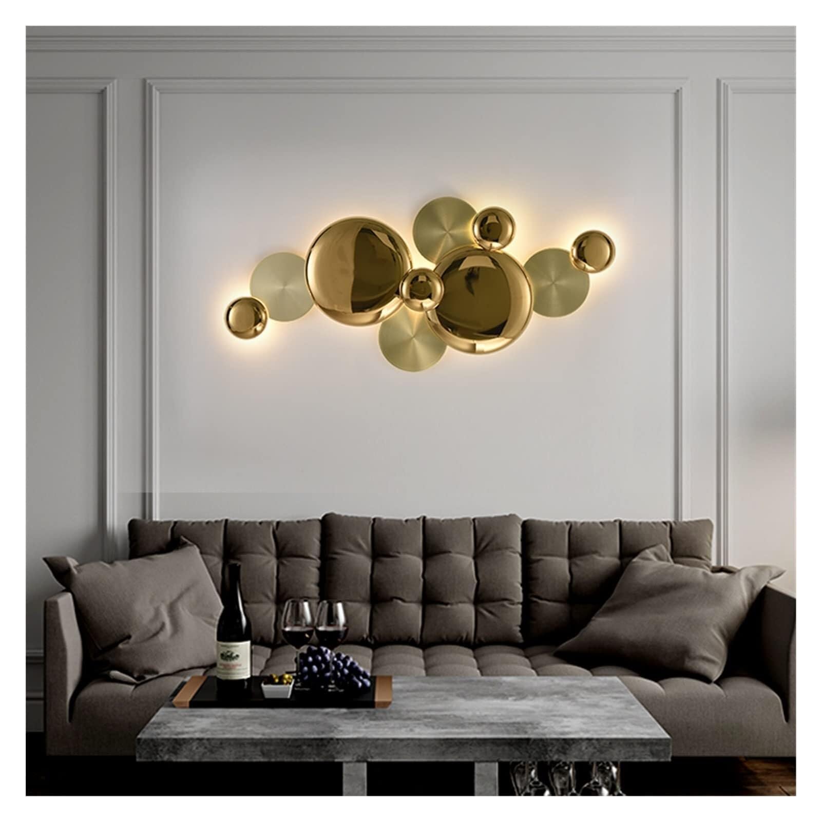Wall lamp, Copper Lustre Wall Light Modern - Wall Sconce Gold Lotus Leaf Bedside Lamp Indoor Compatible with Wall Decoration Lighting,Pendant Ceiling Light Fixtures