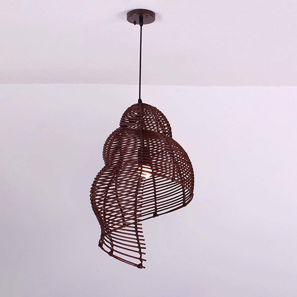 Handmade Ball Pendant Lamp Rattan Art Woven E27 Modern Study Bedroom Lighting Creative Restaurant Bar Cafe Ceiling Decoration Pendant Light Fixtures (B B)