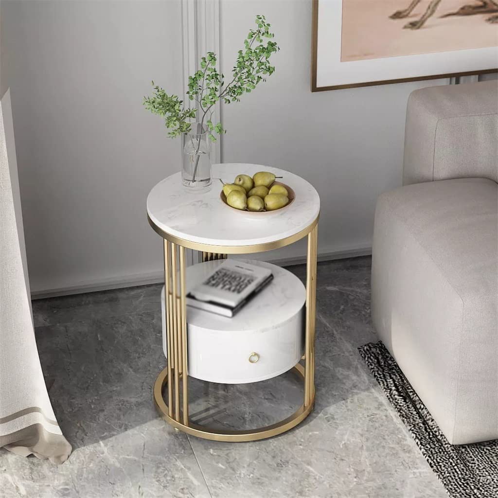 SWDIIWB Round Side Table К Sofa Corner Bedside Bedroom Marble Small Home