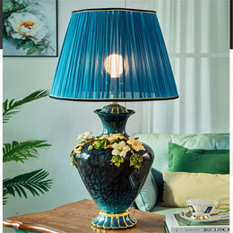 Retro Copper and Ceramic Bedside Table Lamp