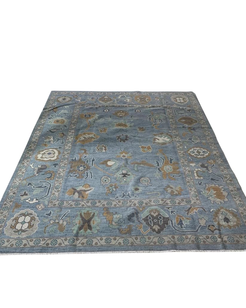 The Artisan Rugs Hand Knotted Wool Area Rug Grey Oushk Style Intricate Aquatic Pattern Soft Cozy Floor Rug Ideal for Home Office Lounge & Hallways
