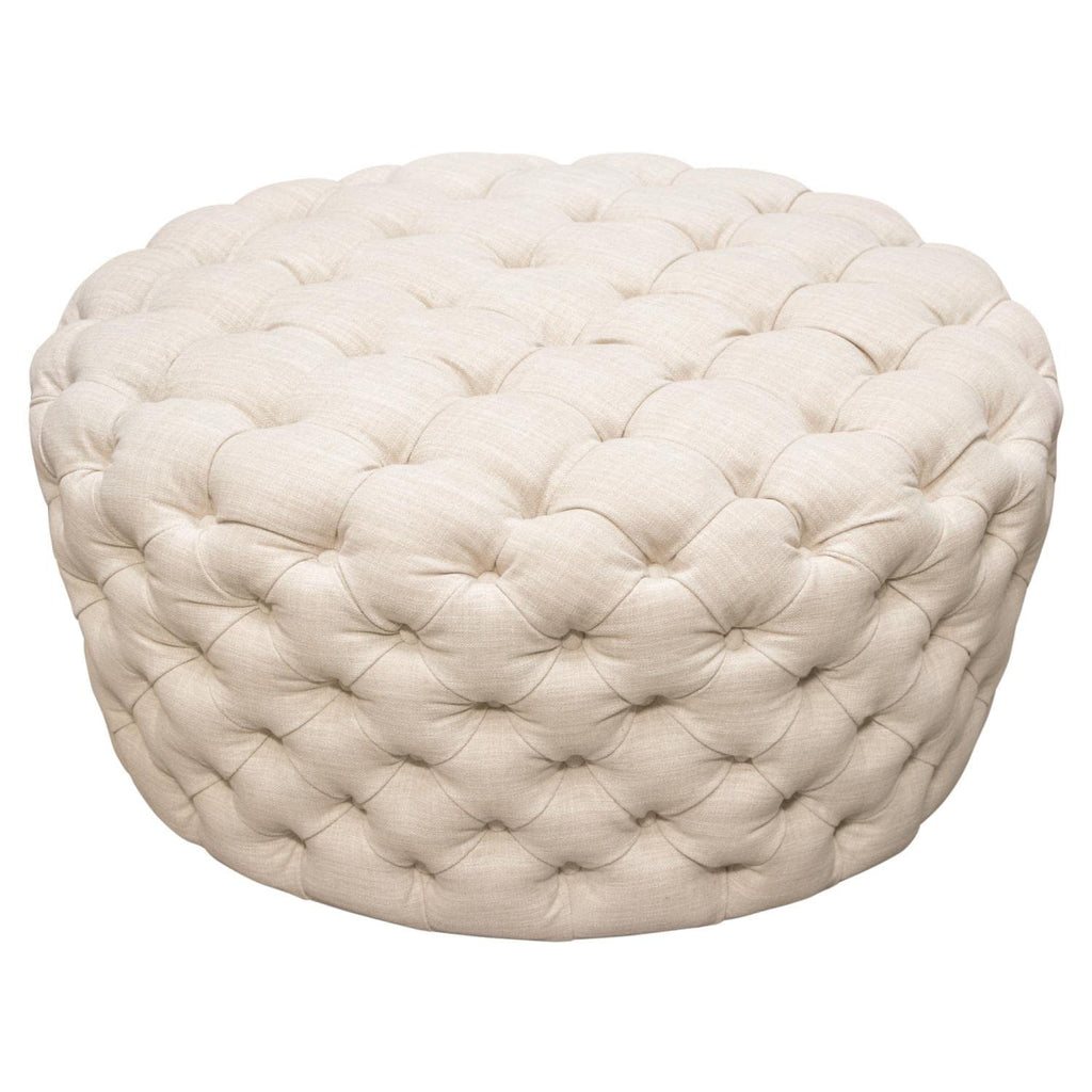 Diamond Sofa Posh Round Accent Ottoman in Sand Finish
