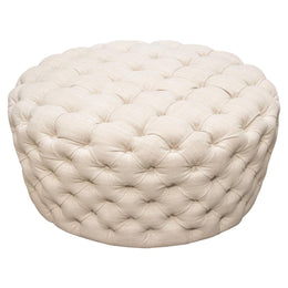Diamond Sofa Posh Round Accent Ottoman in Sand Finish