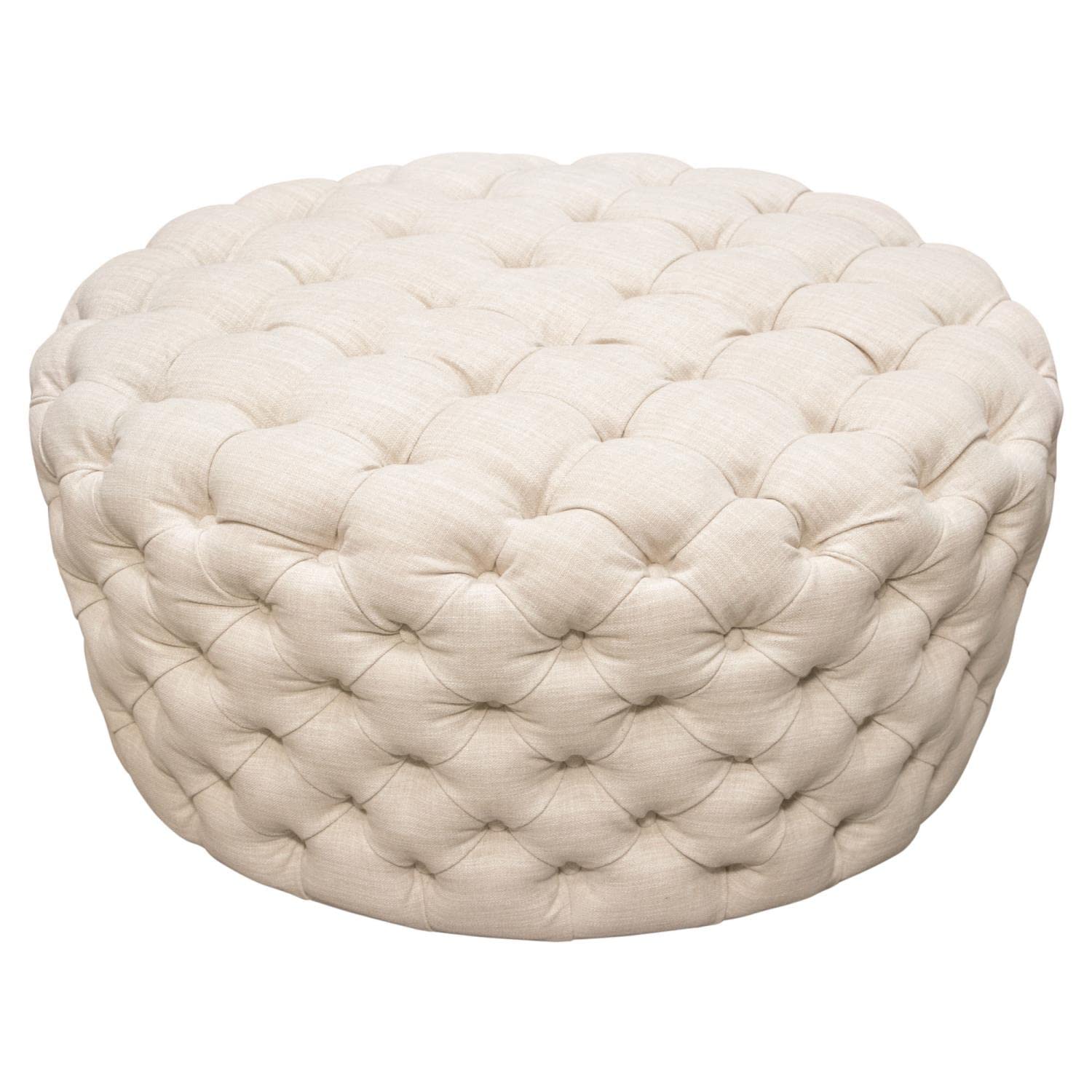 Diamond Sofa Posh Round Accent Ottoman in Sand Finish