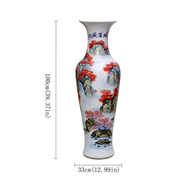 Large Hand-Painted Ceramic Floor Vase 39.3-Inch