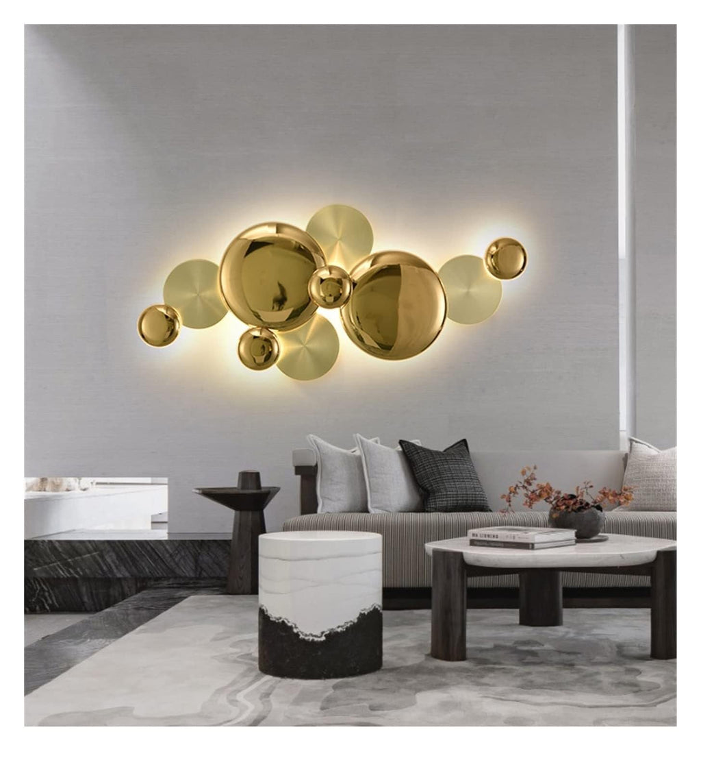 Wall lamp, Copper Lustre Wall Light Modern - Wall Sconce Gold Lotus Leaf Bedside Lamp Indoor Compatible with Wall Decoration Lighting,Pendant Ceiling Light Fixtures