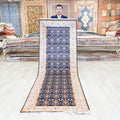 3x10 Blue Handmade Silk Rug Runner Long All Over Carpet Strip TJ576A