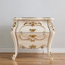 Modern White 2-Drawer Bedside Nightstand