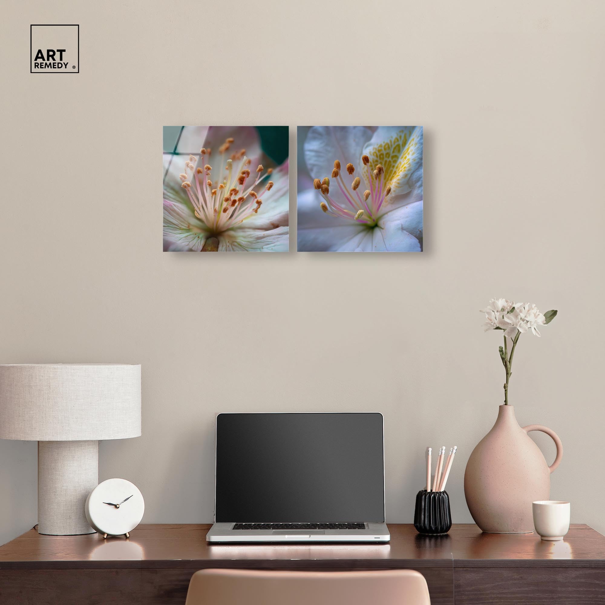 Neutral Tranquility Botanical Acrylic Print Farmhouse Wall Decor Set of 2 by Art Remedy