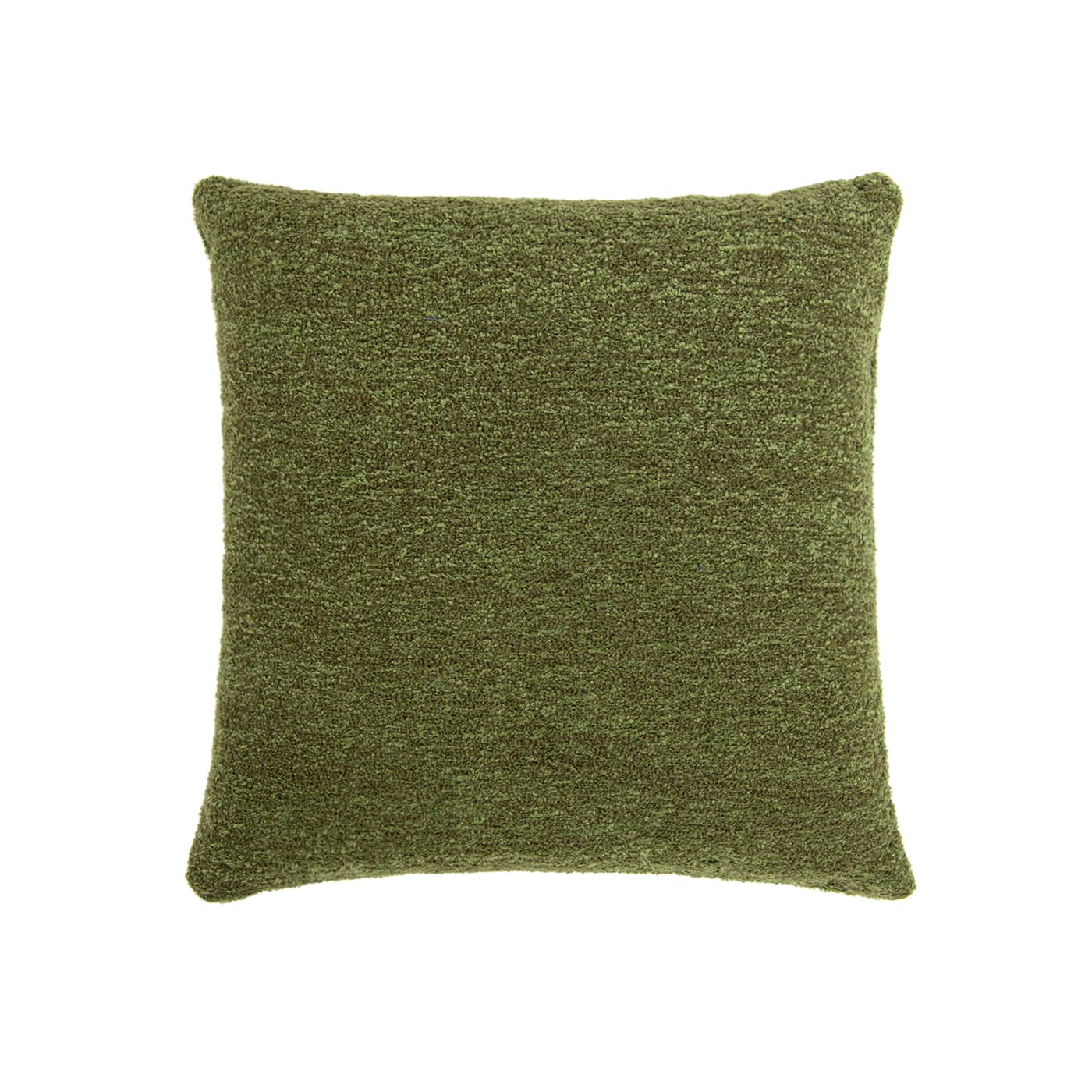 20" Square Accent Throw Pillow Cover with Feather Insert, Moss Green Boucle