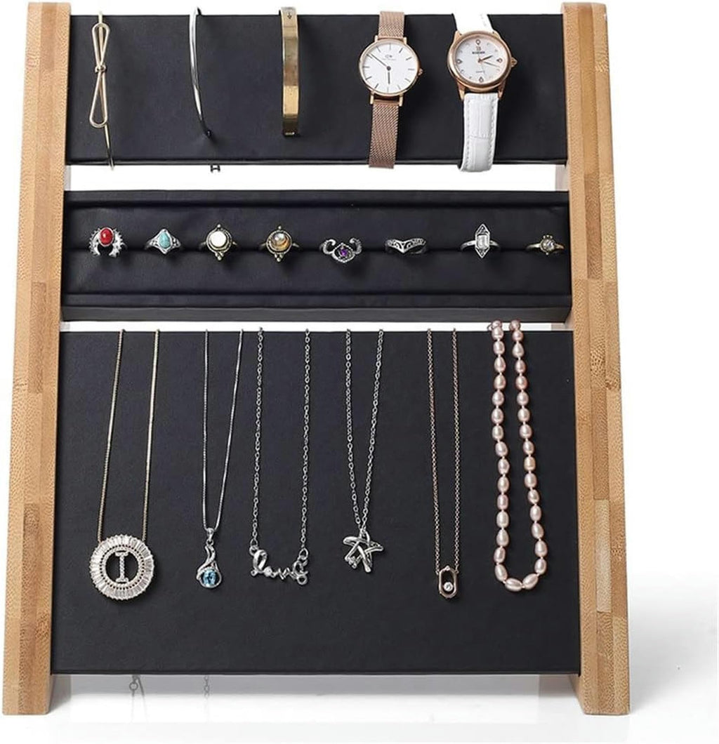 Classic Wooden Jewelry Box Display Stand Rack For Necklace Earring Pendant Chain Holder Display Jewelry Display Shelf(white)