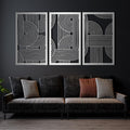 3pcs Abstract Metal Wall Art, Line Decor, Geometric, Large, Modern, for Living Room, Bedroom