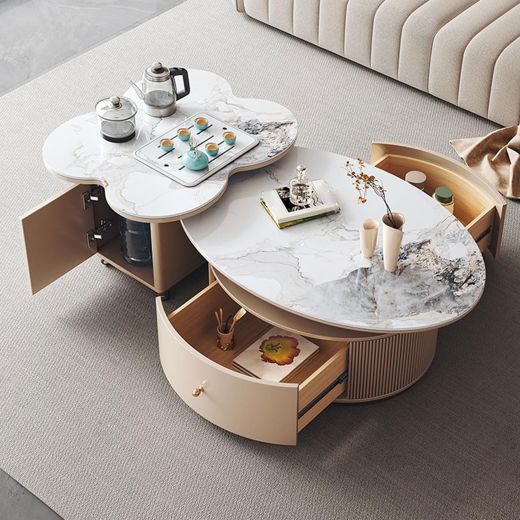 Guernsey Woollens End Table Rock Board Tea Table Tea Brewing Integrated Home Living Room Simple Movable Small Side Table Simple Living Room Table