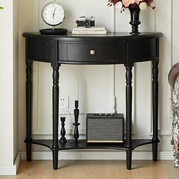 Narrow Rustic Solid Wood Entryway Cabinet