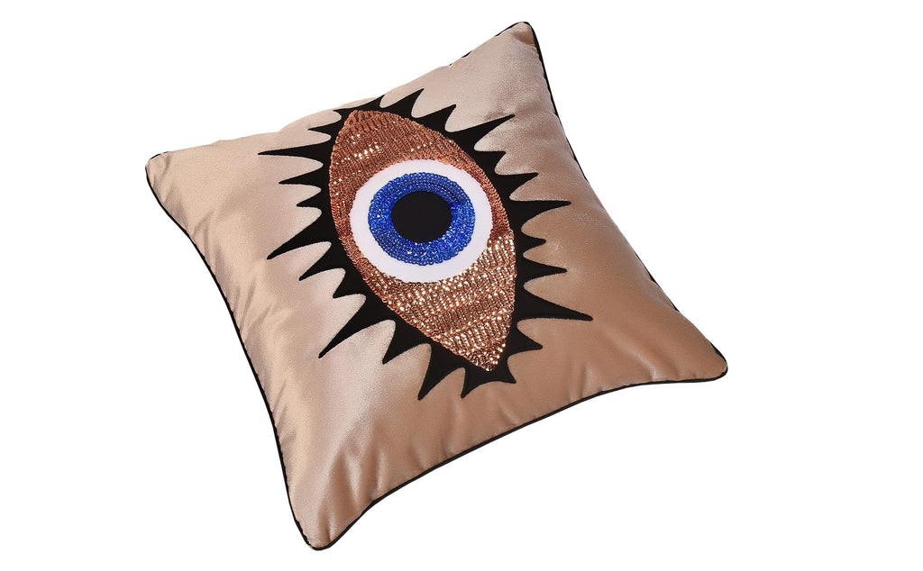 GELIVING Throw Pillow Set - Evil Eye Throw Pillows - Midnight Blue Accent Pillows - Home Decor Velvet Cushions - Amulet Protection Against Misfortune