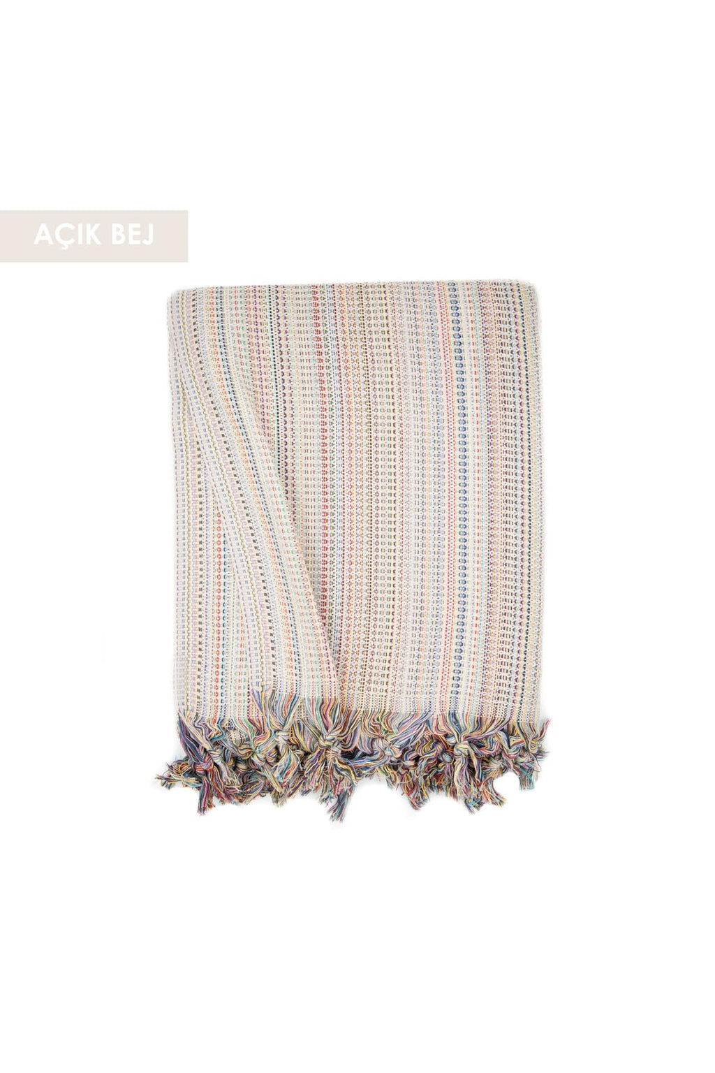 SODEF Asilex Home Woven Throw Blanket 78.7 x 98.4 in 100% Cotton Lightweight Premium Sofa Cover Summer Bedspread with Tassel Details for Living Room Boho Decor Beige - Beige