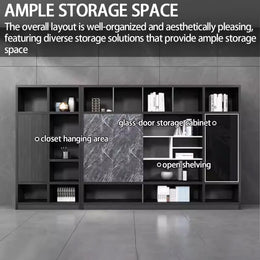 Gray Marble Bookcase and File Cabinet